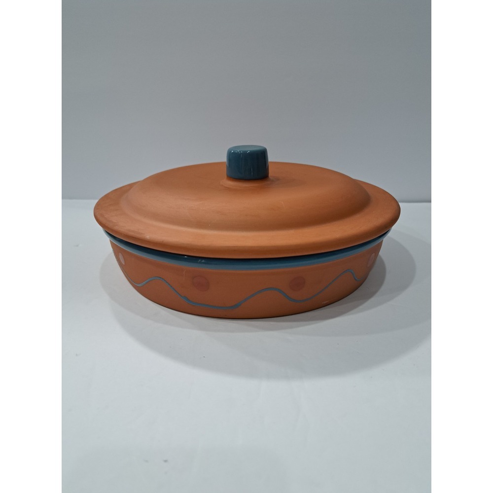 Vtg Red Clay Round Casserole/Lid Dish Made in Portugal Exclusively for‎ Himark